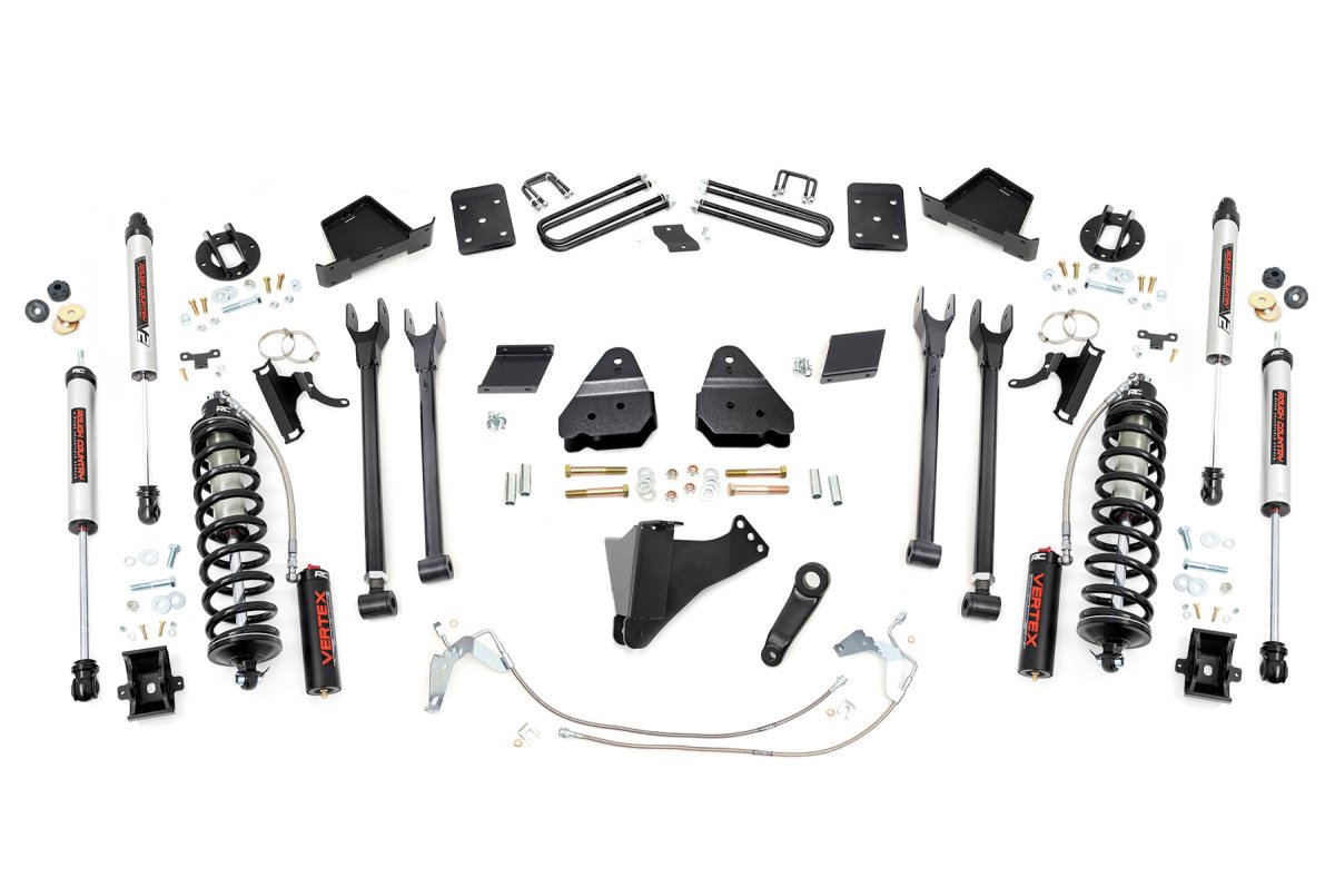 Ford F-250 Super Duty Suspension Lift Kit - Rough Country - 4-Link Conversion, No Overload, Coilover V2 - '11-'14